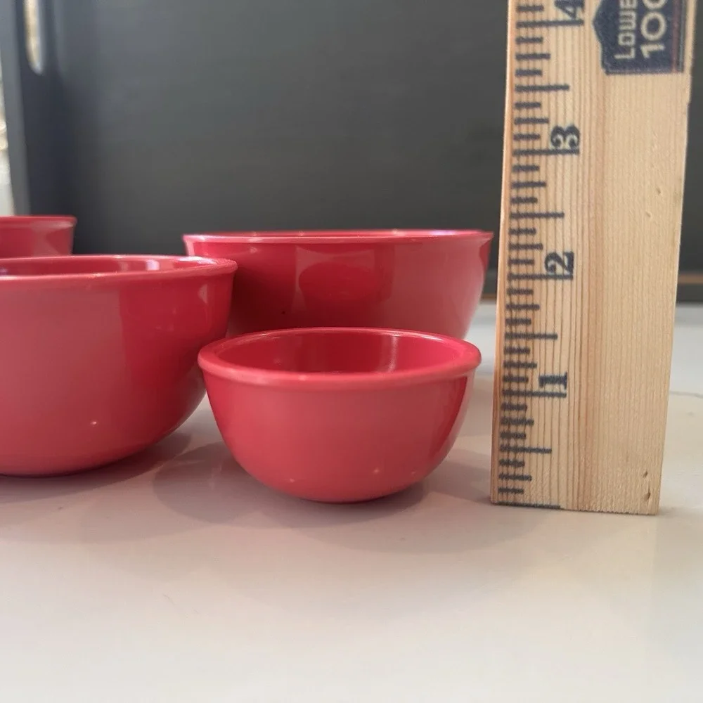 Sur La Table Fuchsia Pink Melamine Nesting Prep Bowls & Measuring Cups Set Of 5